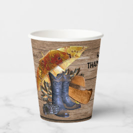 Thanksgiving Dinner Party Oranje Rustic Vintage Papieren Bekers