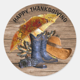 Thanksgiving Dinner Party Oranje Rustic Vintage Ronde Sticker
