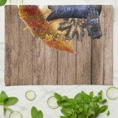 Thanksgiving Dinner Party Oranje Rustic Vintage Theedoek (Gevouwen)