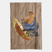 Thanksgiving Dinner Party Oranje Rustic Vintage Theedoek (Verticaal)