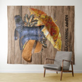 Thanksgiving Dinner Party Oranje Rustic Vintage Wandkleed (In Situ (horizontaal))