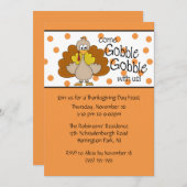 Thanksgiving Dinner party over gaffel in Turkije Kaart (Voorkant / Achterkant)