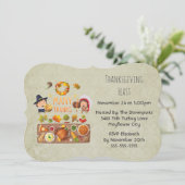 Thanksgiving Dinner Party - Pilgrim Illustration Kaart (Staand voorkant)