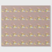 Thanksgiving Dinner Party Turkey Pumpkins Pink Tan Cadeaupapier (Vlak)