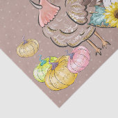 Thanksgiving Dinner Party Turkey Pumpkins Pink Tan Tissuepapier (Detail)