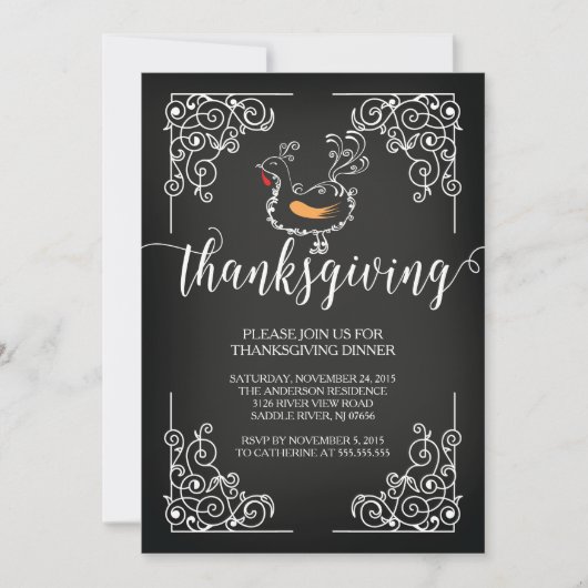 Thanksgiving Dinner Party Uitnodiging (Voorkant)