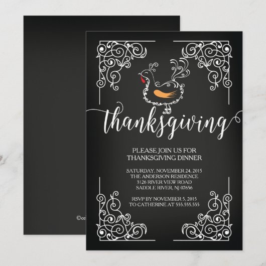  Thanksgiving Dinner Party Uitnodiging (Voorkant / Achterkant)
