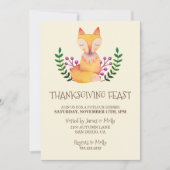 Thanksgiving Dinner Party Waterverf Fox Kaart (Voorkant)