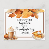 Thanksgiving Dinner Pie Invitation Briefkaart (Voorkant)