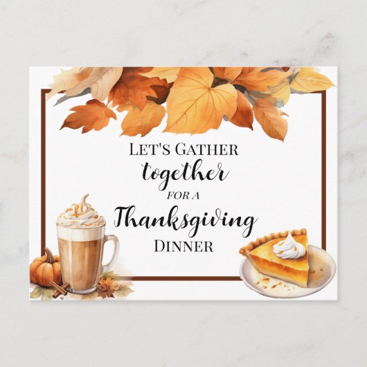 Thanksgiving Dinner Pie Invitation Briefkaart (Voorkant)