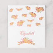 Thanksgiving Dinner Place Card Bloemenpompoen Plaatskaartje (Buitenkant ongevouwen)