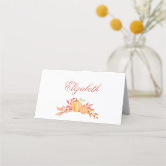 Thanksgiving Dinner Place Card Bloemenpompoen Plaatskaartje