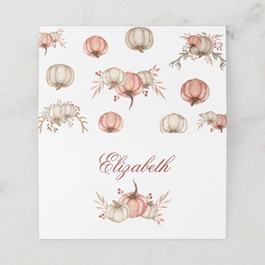 Thanksgiving Dinner Place Kaart Pompoen Spice Plaatskaartje (Buitenkant ongevouwen)