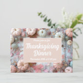 Thanksgiving Dinner Pompoen Uitnodiging (Staand voorkant)