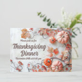 Thanksgiving Dinner Pompoen Uitnodiging (Staand voorkant)