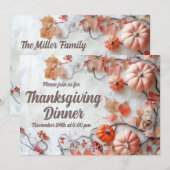 Thanksgiving Dinner Pompoen Uitnodiging (Voorkant / Achterkant)