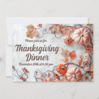 Thanksgiving Dinner Pompoen Uitnodiging