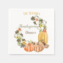 Thanksgiving Dinner Pompoenranken Servetten
