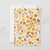 Thanksgiving Dinner Pumpkin & Autumn Leaves Kaart (Achterkant)