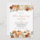 Thanksgiving Dinner Pumpkin Fall Leaves  Kaart (Voorkant)