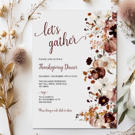 Thanksgiving Dinner Pumpkin Kaart