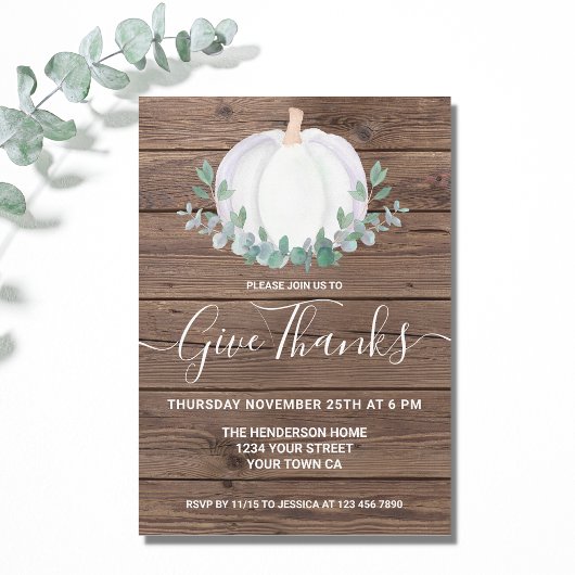 Thanksgiving Dinner Pumpkin Kaart