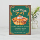 Thanksgiving Dinner Pumpkin pie Brown  Kaart (Staand voorkant)
