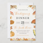 Thanksgiving Dinner Pumpkin Pie Kaart (Voorkant)