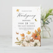 Thanksgiving Dinner Pumpkin Theme Uitnodiging (Staand voorkant)