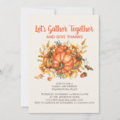 Thanksgiving Dinner Pumpkins Gather Geef Bedankt Kaart (Voorkant)