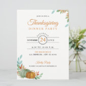 Thanksgiving Dinner Pumpkins Invitation Card Kaart (Staand voorkant)