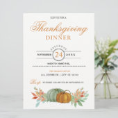 Thanksgiving Dinner Pumpkins Invitation Kaart (Staand voorkant)