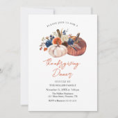 Thanksgiving Dinner Pumpkins Invitation Kaart (Voorkant)