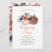 Thanksgiving Dinner Pumpkins Invitation Kaart (Voorkant / Achterkant)