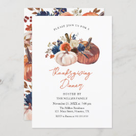 Thanksgiving Dinner Pumpkins Invitation Kaart