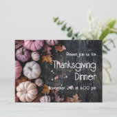 Thanksgiving Dinner Rustic Pumpkin Invitation Kaart (Staand voorkant)