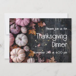 Thanksgiving Dinner Rustic Pumpkin Invitation Kaart