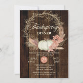 Thanksgiving Dinner Rustic Pumpkin Pampas Wreath Kaart (Voorkant)