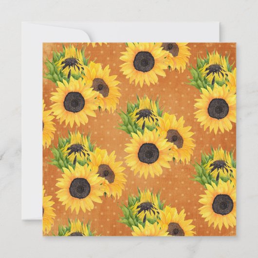 Thanksgiving Dinner Rustic Sunflower Pumpkin Kaart (Achterkant)