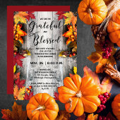 Thanksgiving Dinner-Rustic Woodsy Grateful Blessed Kaart