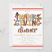 Thanksgiving Dinner Script Festive Kaart (Voorkant)