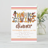 Thanksgiving Dinner Script Festive Kaart (Staand voorkant)