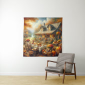 Thanksgiving Dinner Tapestry Wandkleed (In situ)