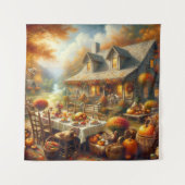 Thanksgiving Dinner Tapestry Wandkleed (Voorkant)