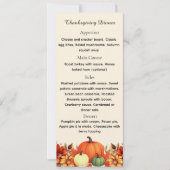 Thanksgiving dinner Thankful Message menu card Kaart (Voorkant)