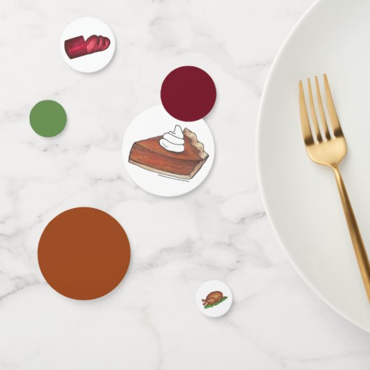 Thanksgiving Dinner Turkey Cranberry Pumpkin Pie Confetti (Groep)