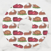 Thanksgiving Dinner Turkey Cranberry Pumpkin Pie Wijnglaslabel (Voorkant)