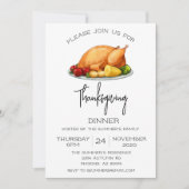 Thanksgiving Dinner Turkey Kaart (Voorkant)