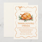 Thanksgiving Dinner Turkey Kaart (Voorkant / Achterkant)