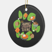 Thanksgiving Dinner Turkey Pumpkin Herfst Greenery Keramisch Ornament (Links)